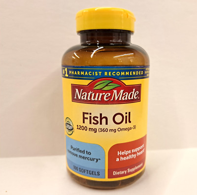 Nature Made Fish Oil 1200mg 100 Softgels Exp 10/2027