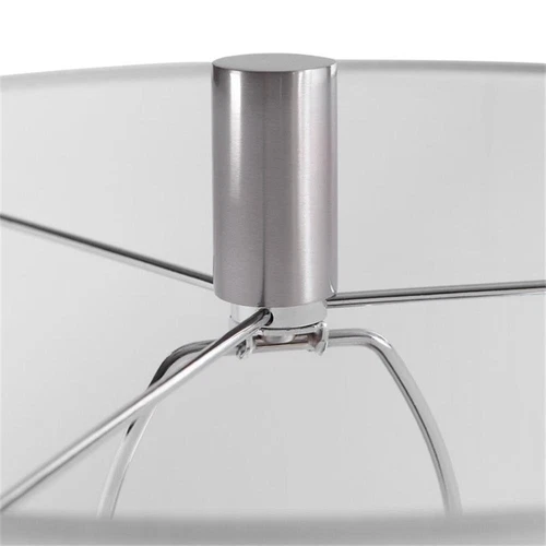 Uttermost Georgios Iron Ceramic and Linen Cylinder Table Lamp in Aged White - Picture 6 of 11