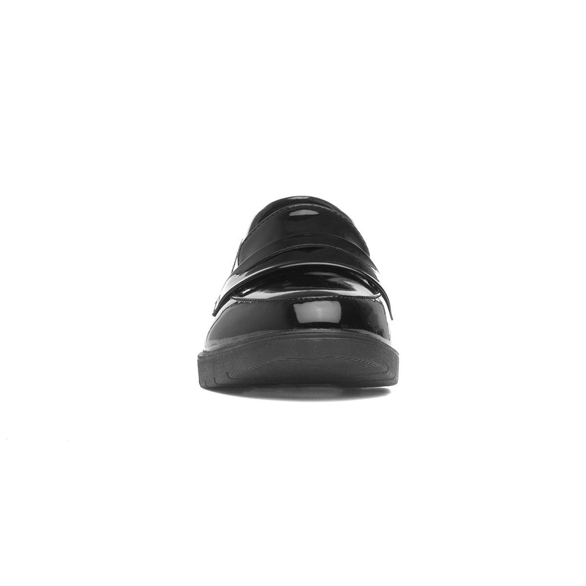 Lilley Womens Shoes Black Adults Ladies Loafers Patent Slip On