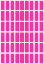 Neon Pink Rectangle Label in Various Sizes 1" x 3/8" - 4" x 2" 15 Sheets