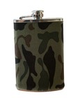 Silver Flask with Camouflage Wrap Screw Top Attached - Golf Hunting Outdoor 8 OZ — photo 1