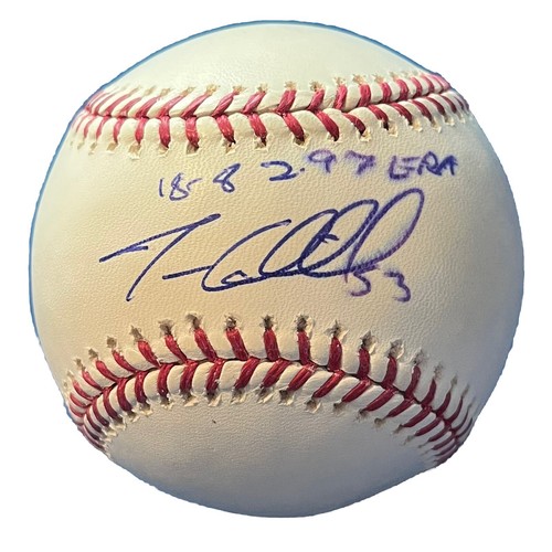 TREVOR CAHILL Original Signed Autographed OML Rawlings Baseball COA Cert 01 - 第 1/2 張圖片