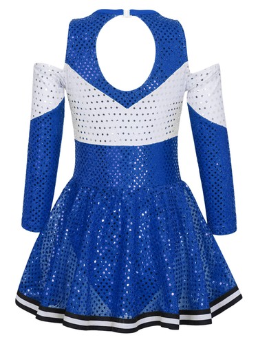 DE Cheer Leader Kostüm Cheerleading Outfit Mädchen mit Pompons Tanzbekleidung - Bild 24 von 31