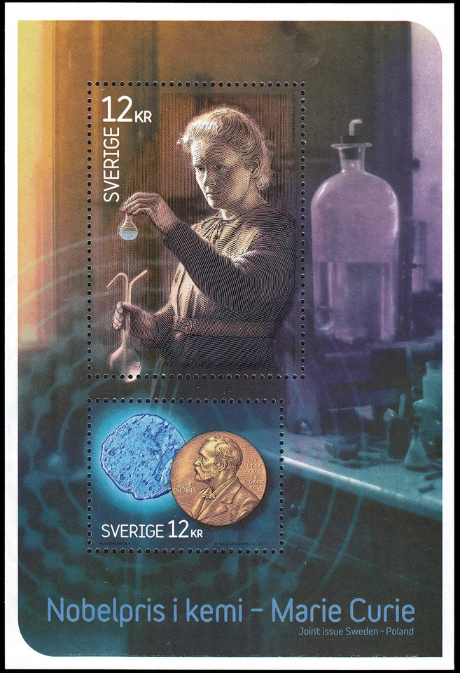 Suecia Sweden HB 59 2011 Centenario del segundo premio Nobel de Marie Curie MNH
