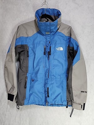 The North Face Women's Small Blue Gray Gore-tex Vent Waterproof Jacket W/O...