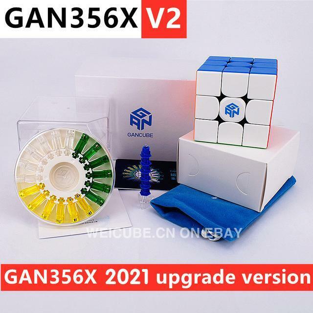 2020 GAN356X V2 Stickerless 3x3 Super Speed Magic Cube GES+ Syst