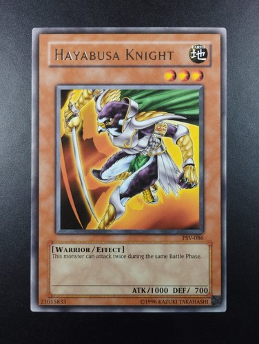 YUGIOH 2002 | HAYABUSA KNIGHT | PSV-086 | NA PRINT | RARE | EXCELLENT - NM