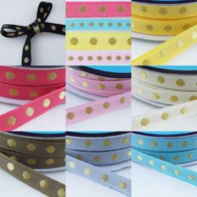 GOLD Metallic Punktband Band 6mm 10mm gewebt Taft 8 FARBEN 2 4+ Meter 142D
