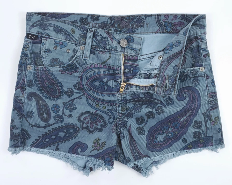 Pantalones Cortos Para Mujer Citizens Of Humanity 28 Paisely Cut Off Maniac Cheeky Azul Coyote Foto 2 de 4