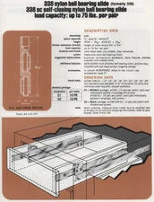 GRANT #338-14"-02 DRAWER SLIDES, STEEL, ZINC-PLATED, 3/4 EXTENSION, WITH SCREWS