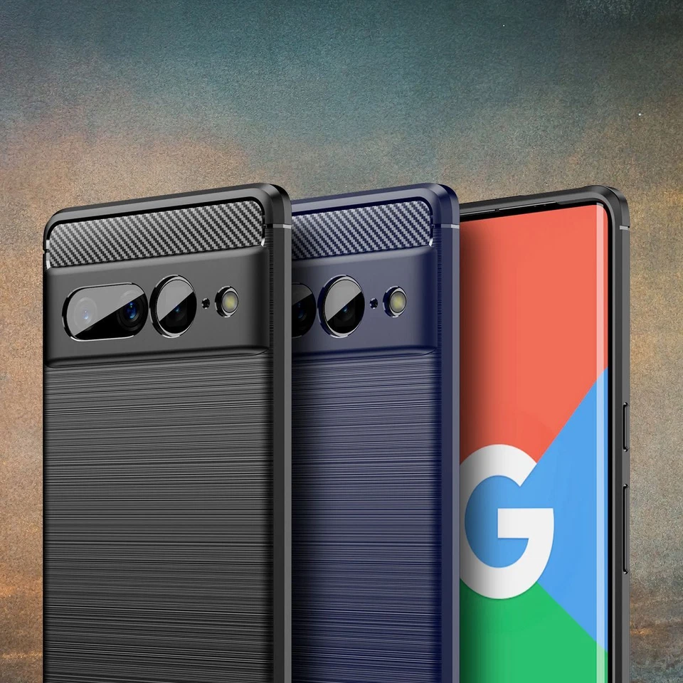 Schutz Handy Hülle für Google Pixel 2 3 4 6 7 Case Cover Etuis Bumper Carbon - Bild 1 von 1