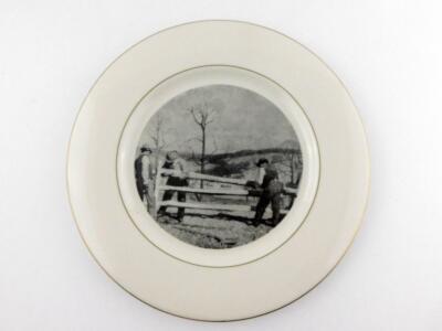 NC WYETH The Fence Builders Plate Castleton China Brandywine Valley Assoc 