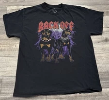 ODM Shirt Mens XL Back Off Dogs Lighting Graphic Rottweiler Doberman Black