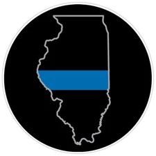 Law Enforcement Thin Blue Line Illinois State Bumper Sticker Military Decal 5"