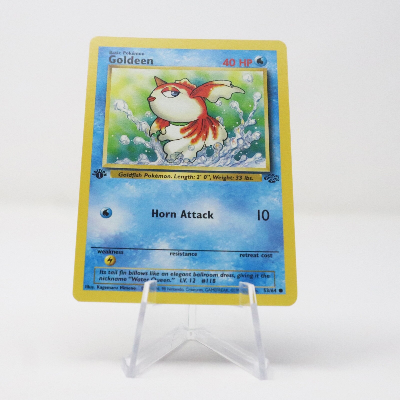 NM - 1st edition Jungle Goldeen 53/64 WOTC Vintage Pokemon TCG