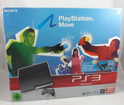 Sony PlayStation 3 Slim Konsole 320 GB Schwarz PS3 Move Starter-Set OVP