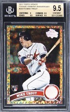 2011 TOPPS UPDATE COGNAC DIAMOND ANNIVERSARY MIKE TROUT ROOKIE RC BGS 9.5