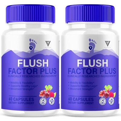 (2 Pack) Flush Factor Plus Supplement for Mobility & Gut Support (120 Capsules)