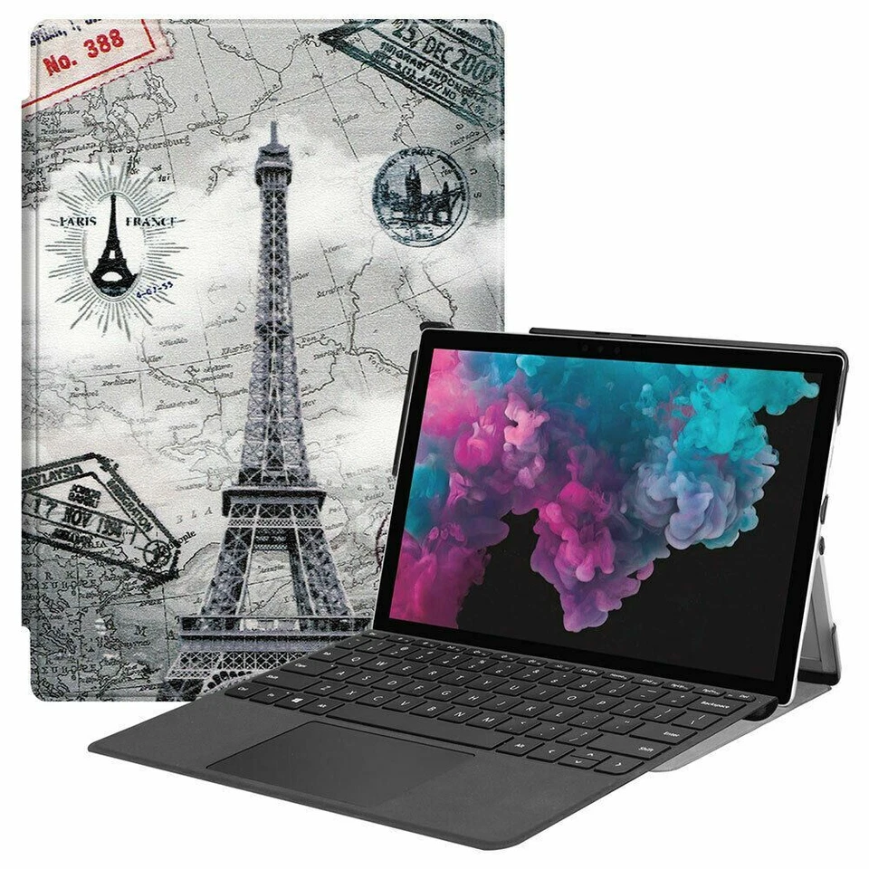 For Microsoft Surface Pro 4 5 6 7 8 Fashion Folio Slim Leather Stand Case Cover - Image 3 of 4