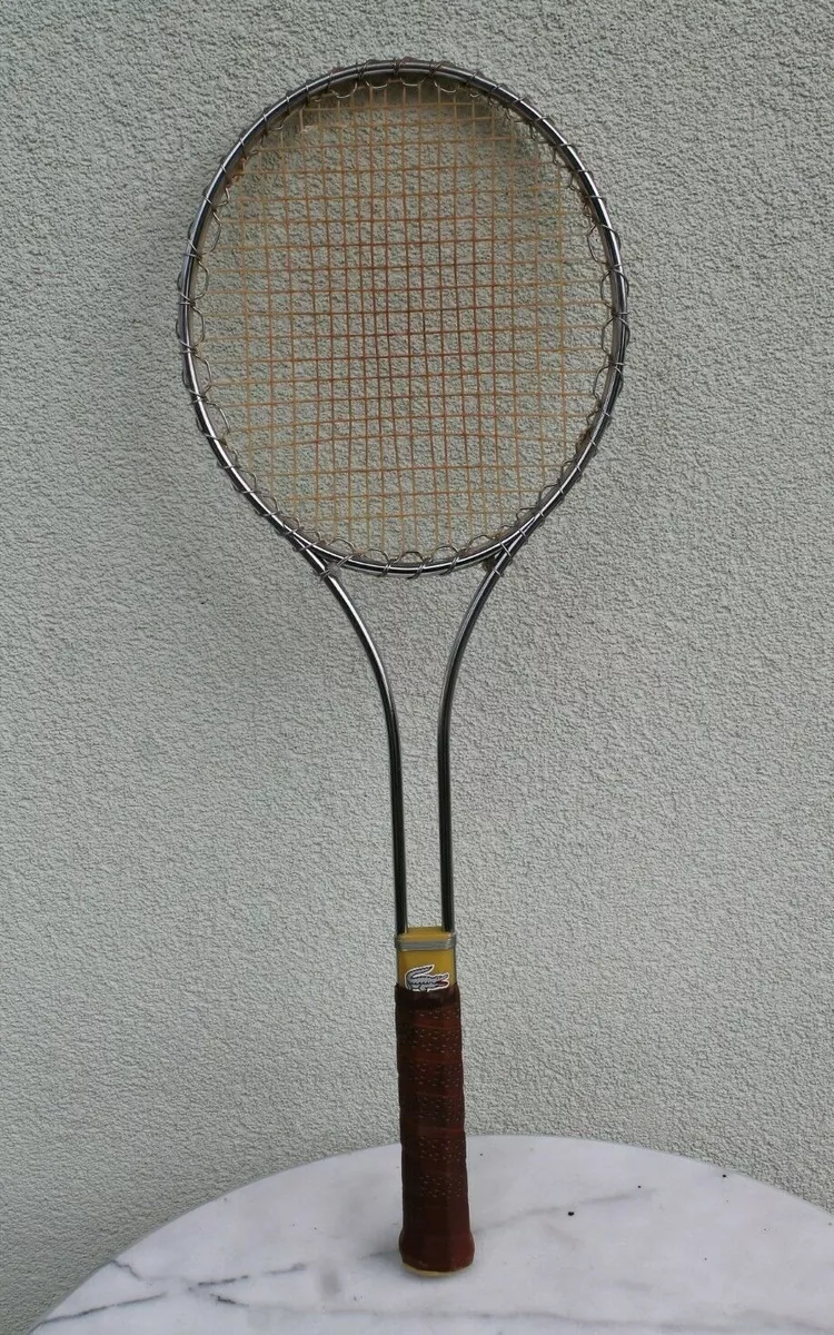 Vintage LACOSTE Steel Tennis Racket Medium N4 w cover Made in