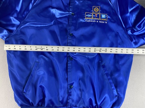 Vintage UAW Chevrolet Pontiac GM Satins Jacket XL Teamwork & Tech IV Canada RARE - Picture 8 of 17
