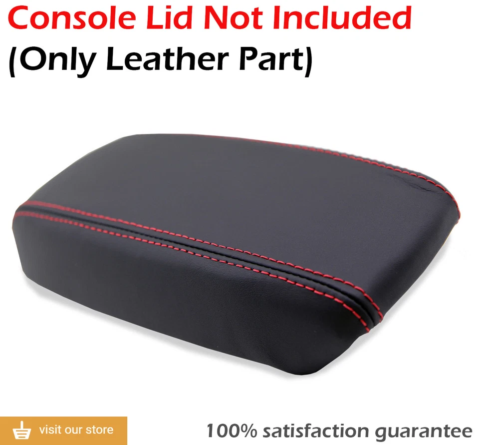 Reposabrazos de consola cubierta de cuero sintético para Acura Integra 94-01 puntada roja Foto 2 de 4