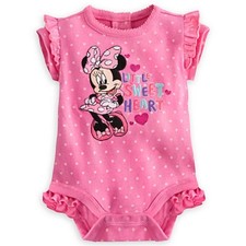 DISNEY STORE MINNIE MOUSE "LITTLE SWEETHEART" CUDDLY BODYSUIT FOR BABY NWT