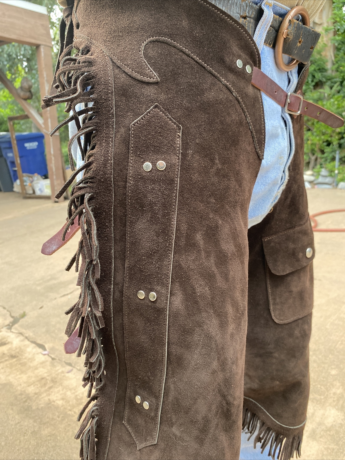 Unisex Suede Leather Western Chinks For Outdoor Sports and Horse Riding ...