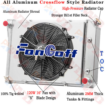 23''W 3 Row Radiator Shroud Fan fit 1973 1974 Chevrolet Nova/PONTIAC VENTURA