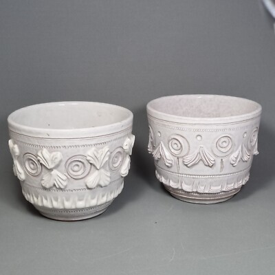 2 x Vintage italienische Keramik Übertöpfe Fratelli Fanciullacci Nuovo Rinascimento