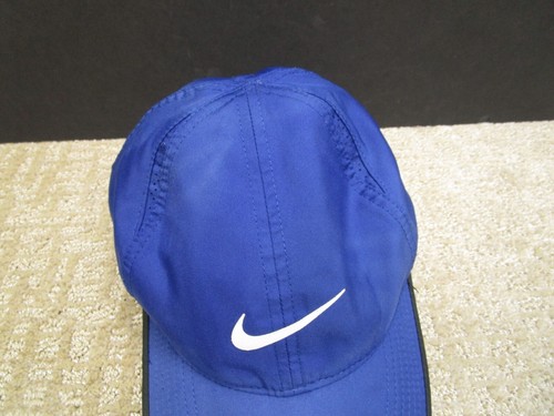 Nike Cap Hat Strap Back Women Blue Featherlight Dri Fit Run Tennis Pickleball - Picture 2 of 7