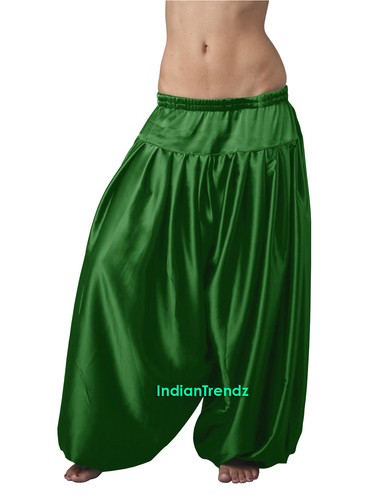 Pantalones harén satinado 4 yardas yoga genio danza del vientre pantalones Aladdin Bombachos - Imagen 10 de 31