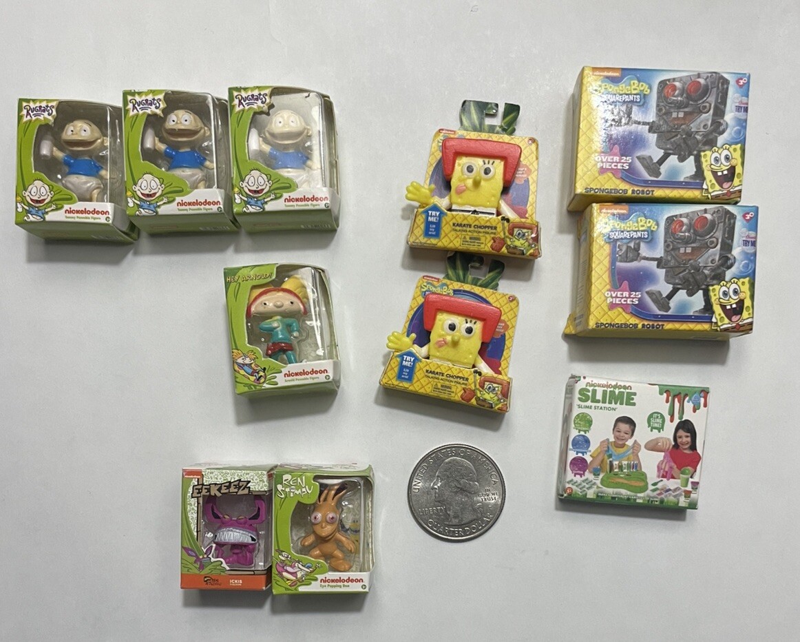 Zuru Mini Brands Nickelodeon SpongeBob Ren Stimpy Rugrats Lot Of 11 Pieces