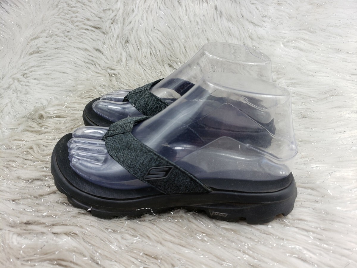 SKECHERS 13632 Black Slide On Thong Sandals Size US 5 EUR 35 | eBay