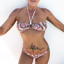 Bikini SET Made in USA New with Tags floral print swimsuit cheeky swimwear S