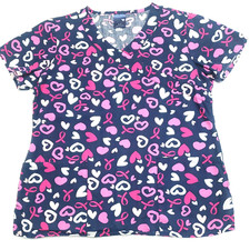 Zoe  Chloe Small Navy Blue W/ Pink Hearts And Ribbons