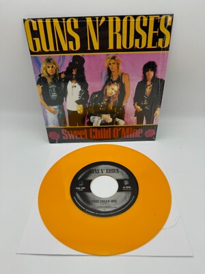 GUNS N' ROSES Sweet Child O' Mine / Out Ta Get Me YELLOW VINYL 7'' single Limited