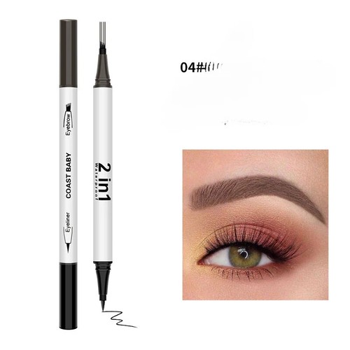2 in1 Double Head Eye liner Brow Pencil Make up Waterproof Eyeliner Eyebrow Pen - Picture 16 of 16
