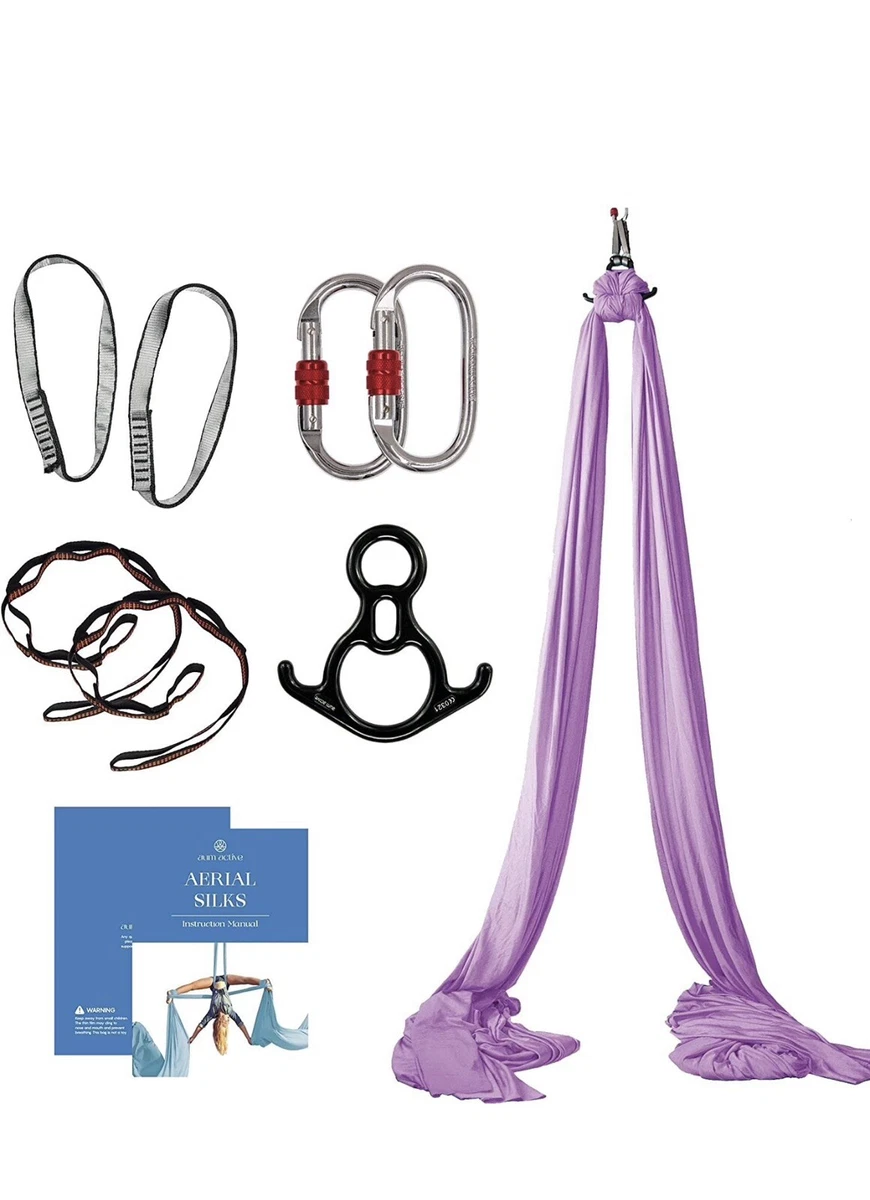 Aum Active Aerial Silks Starter Kit - Durable 9 Yards-Yoga Hammock.
