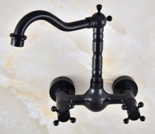 Oil Rubbed Bronze Bathroom Basin Faucet Wall Mount Tub Sink Mixer Tap Znf848