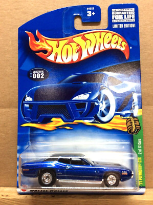 HOT WHEELS  2002 TREASURE HUNT SERIES  '71 PLYMOUTH GTX  #2 OF 12 NEAR MINT CARD