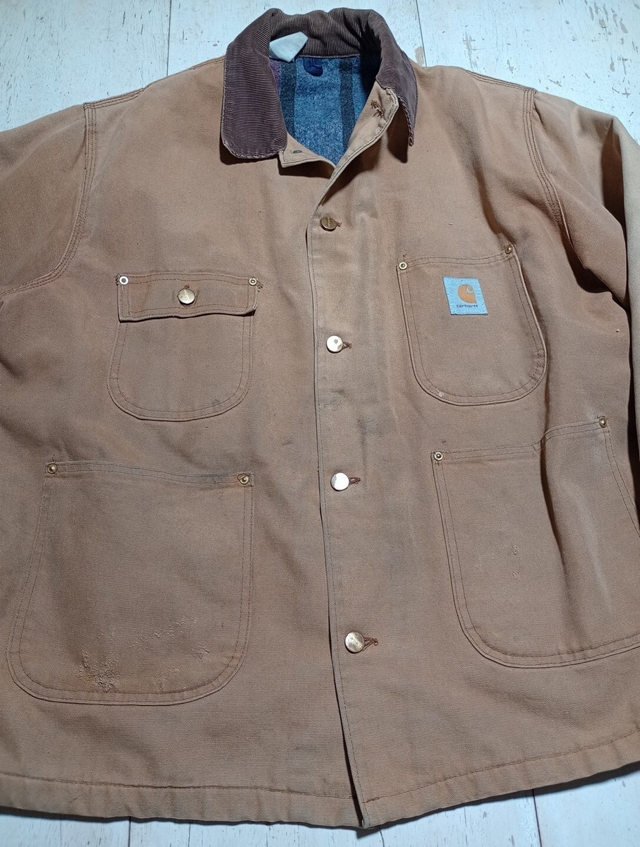 Vintage Carhartt Jacket Mens 44L Brown Chore Coat USA Made Vintage Carhartt Jacket Mens 44L Brown Chore Coat USA Made