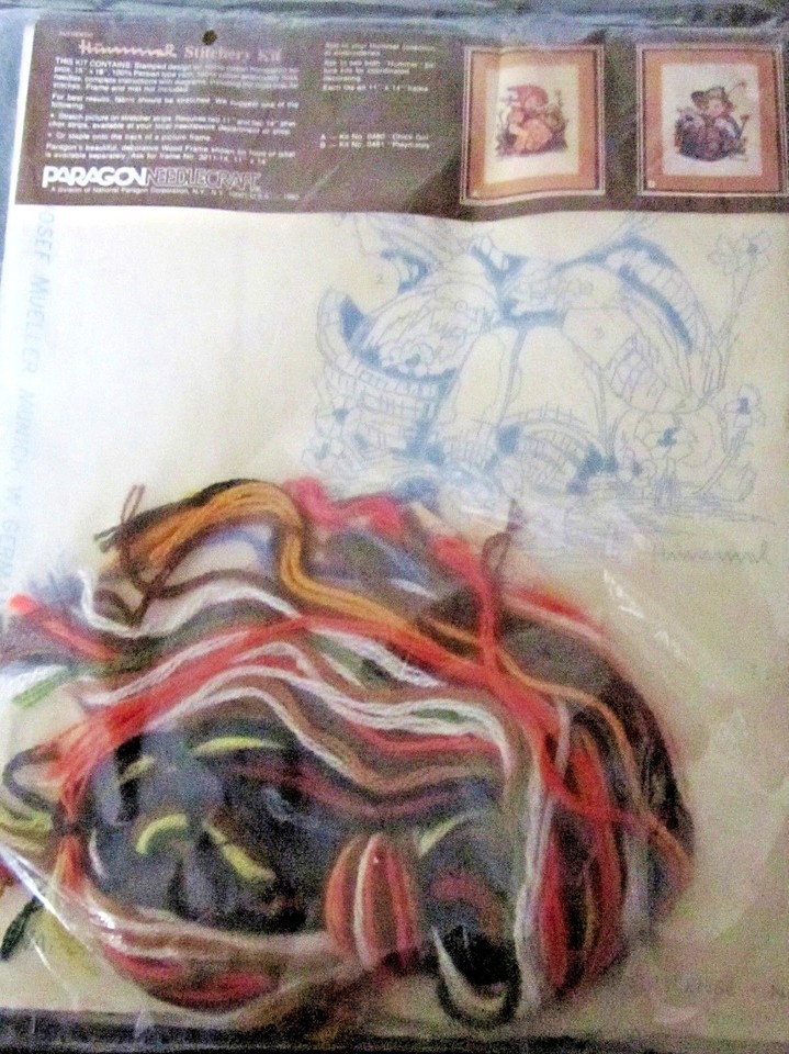 NEW Vintage Paragon Hummel Stitchery Kit #481 Boy & Bunnies Rabbits Kit ...