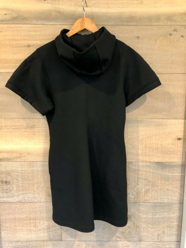 Helmut Lang Hoodie Shift black scuba Dress Size L - Picture 6 of 11