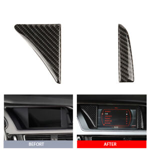 Carbon Fiber GPS Navigator Panel Inner Trim Cover Fit For Audi A4 B8 2009-2016