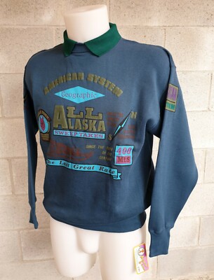 AMERICAN SYSTEM Felpa (S) Cotone 100% Felpato Maglia VINTAGE ANNI