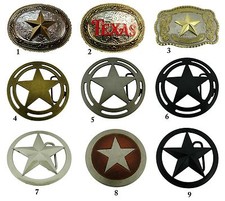 Lone Star Belt Buckle Sheriff Badge Men Women Rodeo Western New Big Texas Style