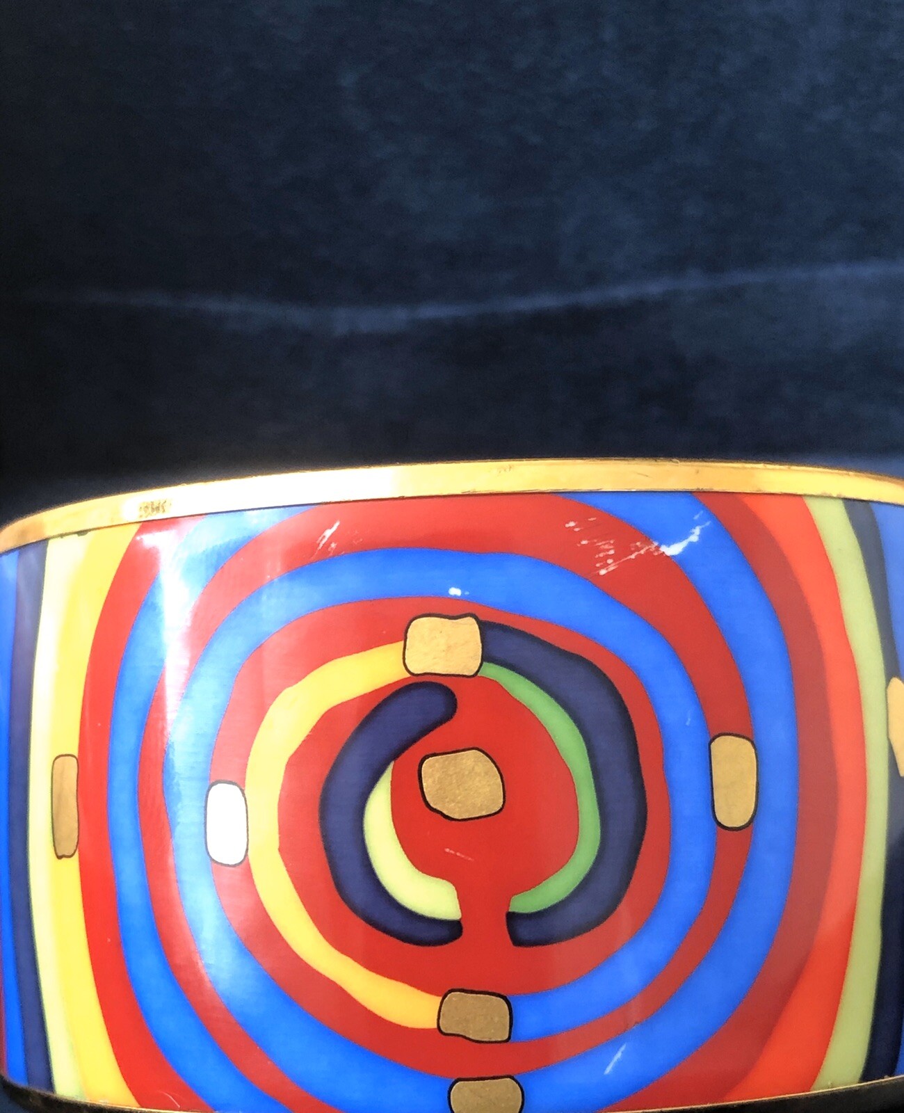 Set Bracelet Et Pendentif Frey Wille Hundertwasser - Émaillé Multicolore Plaqué Or, Occasion Avec Boîte