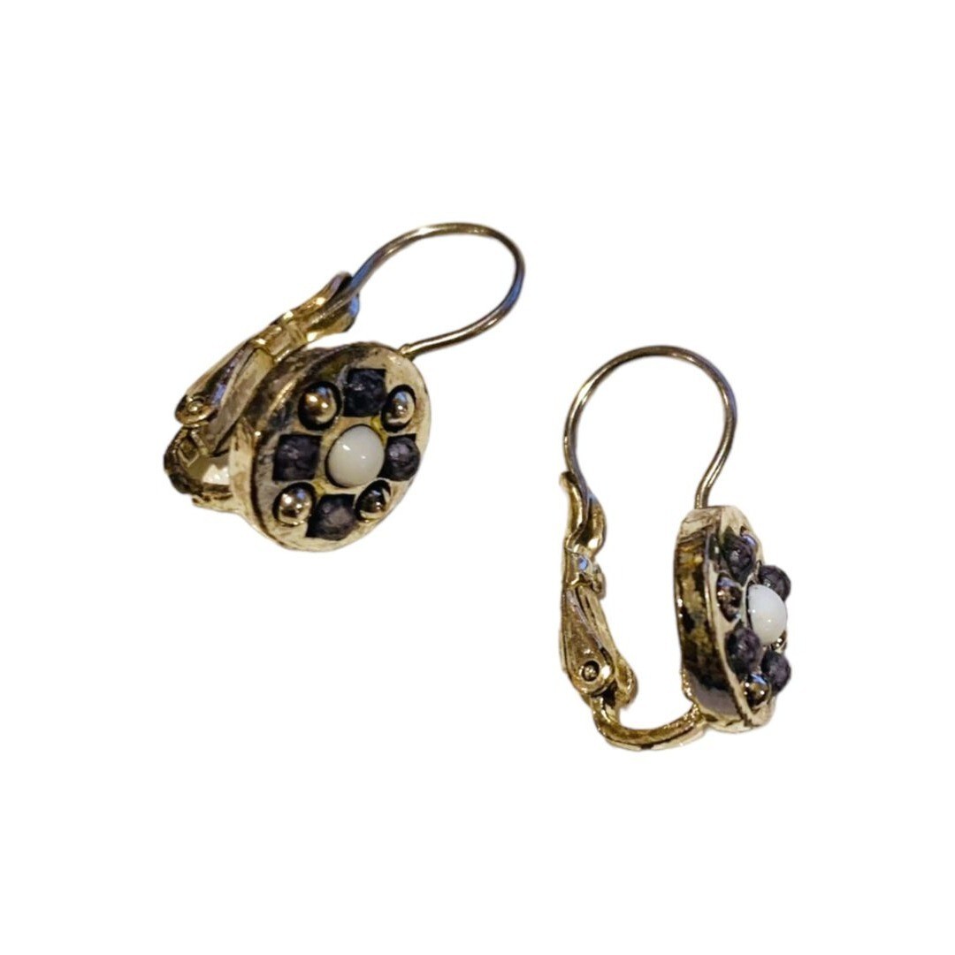 Delicate Leverback Pierced Earrings Silvertone Ci… - image 2