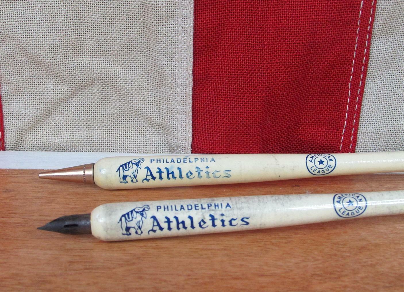 Vintage Philadelphia Athletics Mini Baseball Bat Pen/Pencil Pair 6"length Rare! eBay